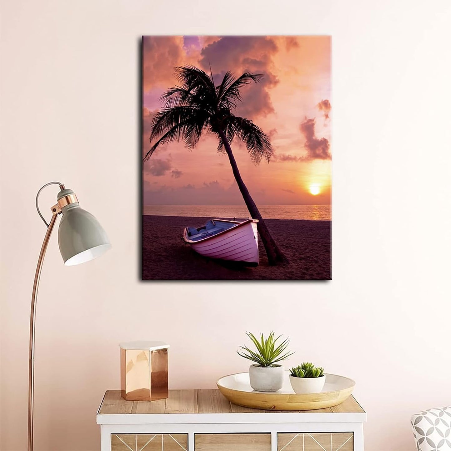 Brusheslife Canvas Wall Art - Beach Sunset Ocean Picture Prints for Contemporary Home and Office Wall Decor