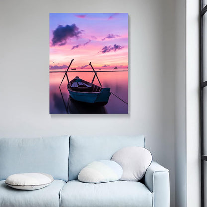 Coastal Serenity by Brusheslife - Framed Canvas Artwork for a Sophisticated Living Room or Bedroom