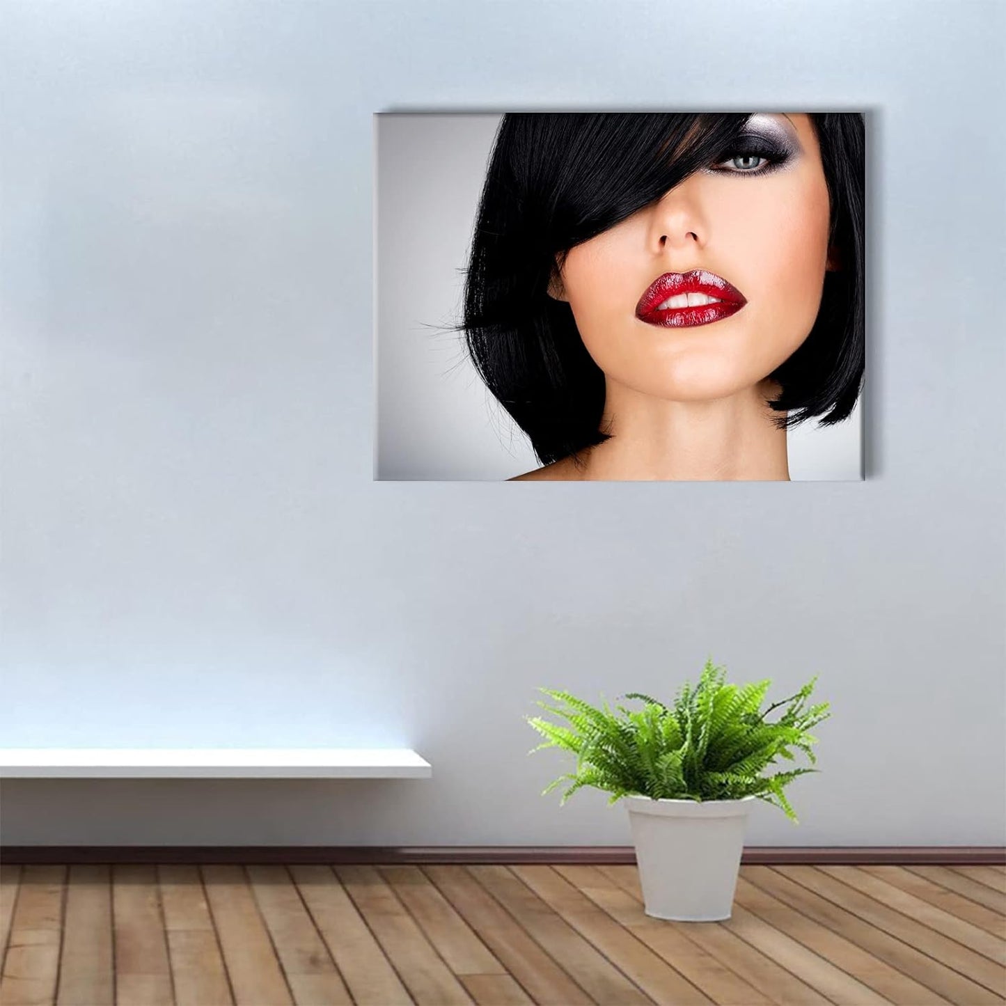 Chic Salon Decor: Brusheslife's Gallery-Wrapped Short Curls Artwork