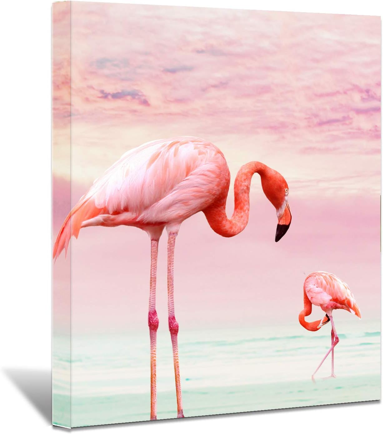 Brusheslife Flamingo Canvas Prints Wall Art - Framed Picture Painting for Home Decoration for Mom and Kids