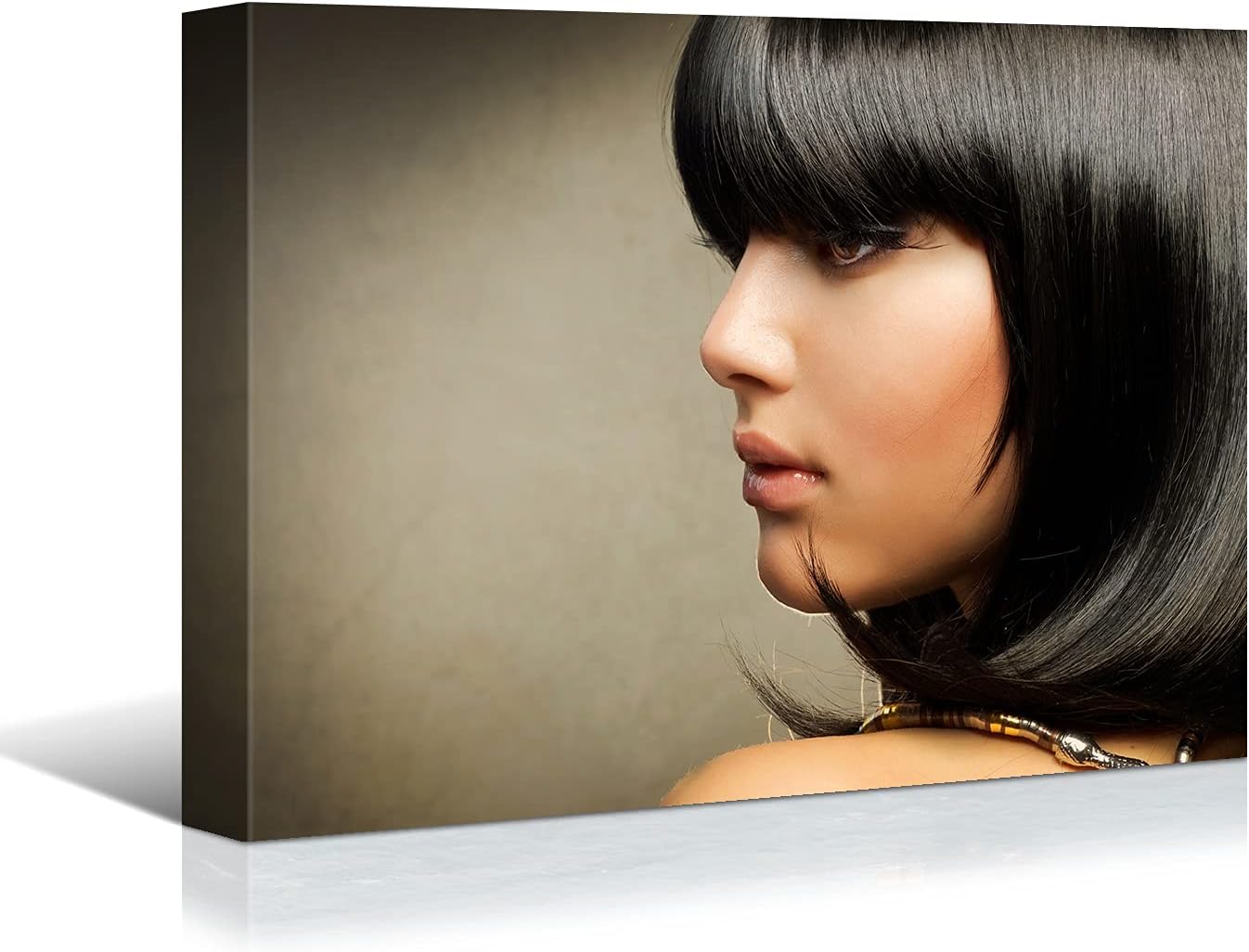 Brusheslife Hair Salon Canvas: Fashion Short Curls Beauty Portrait Art