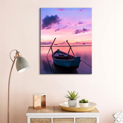 Coastal Serenity by Brusheslife - Framed Canvas Artwork for a Sophisticated Living Room or Bedroom