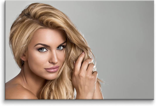 Brusheslife Canvas Beauty: Long Blonde Curls Style for Hair Salons