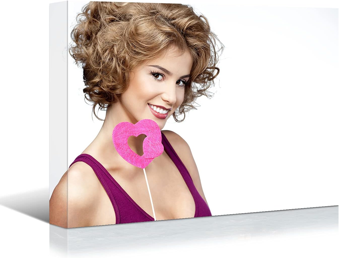 Brusheslife Hair Salon Canvas: Fashion Short Curls Beauty Portrait Art