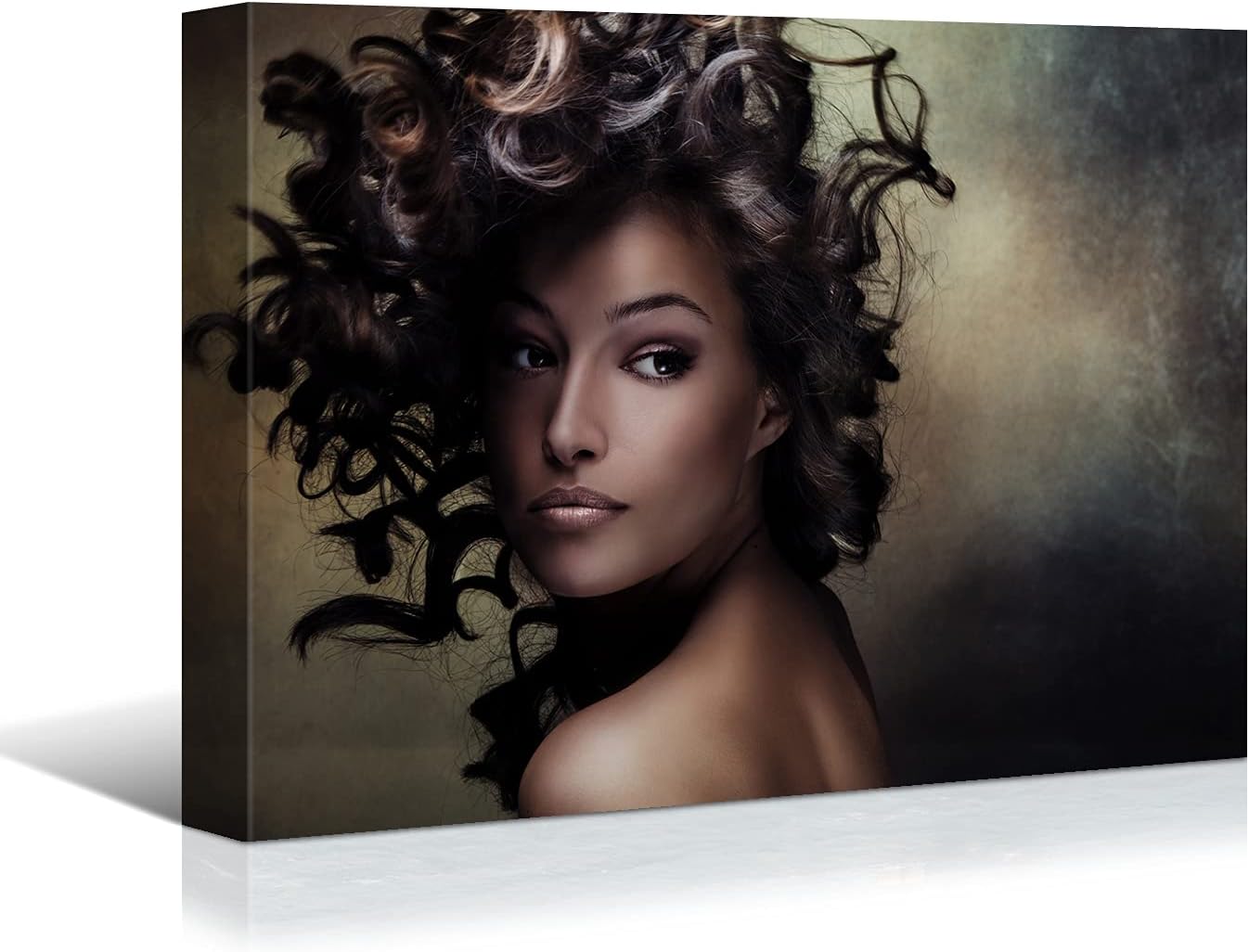 Chic Salon Decor: Brusheslife's Gallery-Wrapped Short Curls Artwork