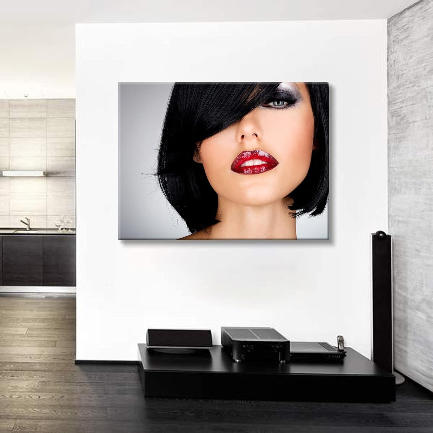 Chic Salon Decor: Brusheslife's Gallery-Wrapped Short Curls Artwork