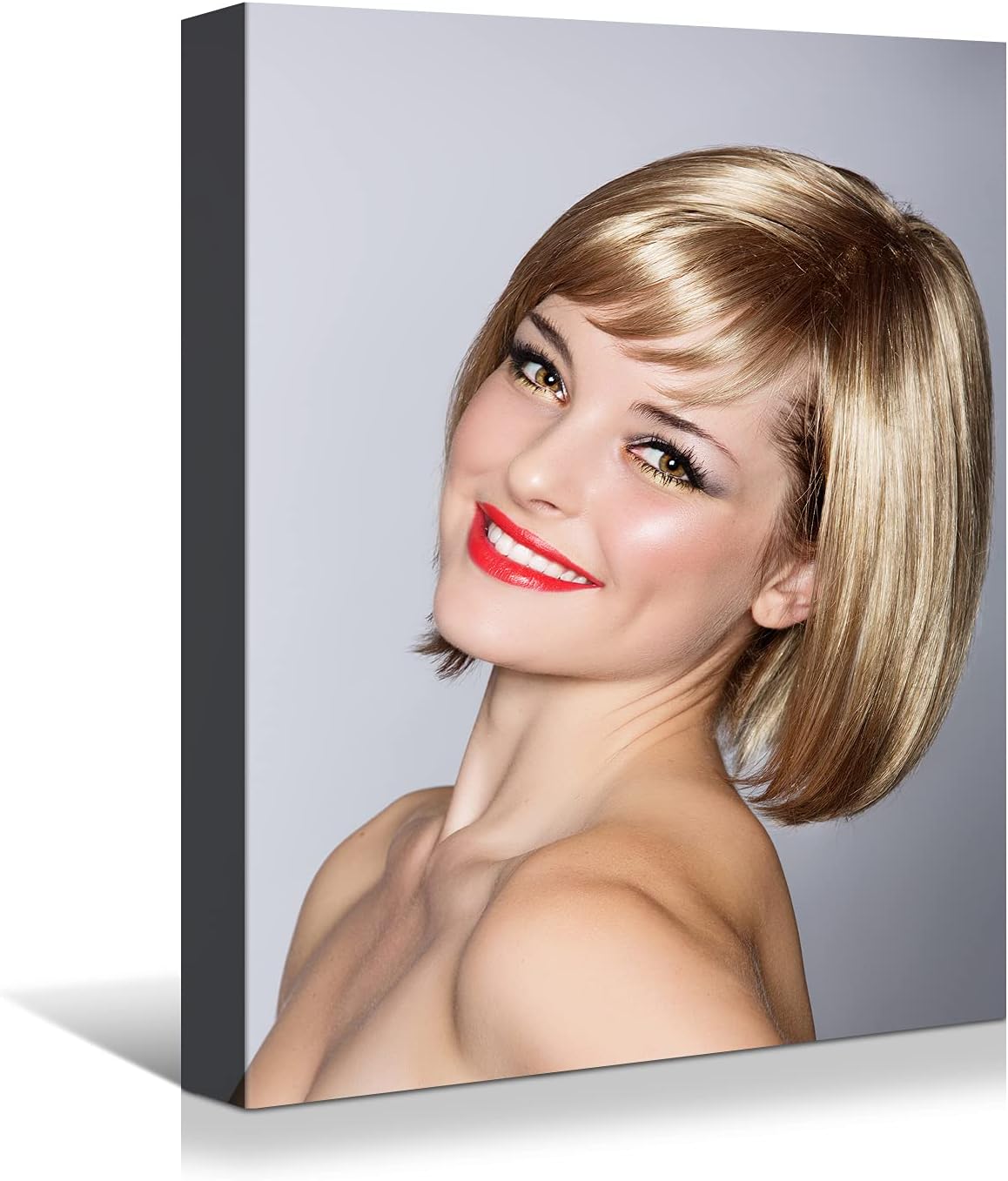 Brusheslife Hair Salon Art: Canvas Portrait of a Beauty with Fashion Hair Style