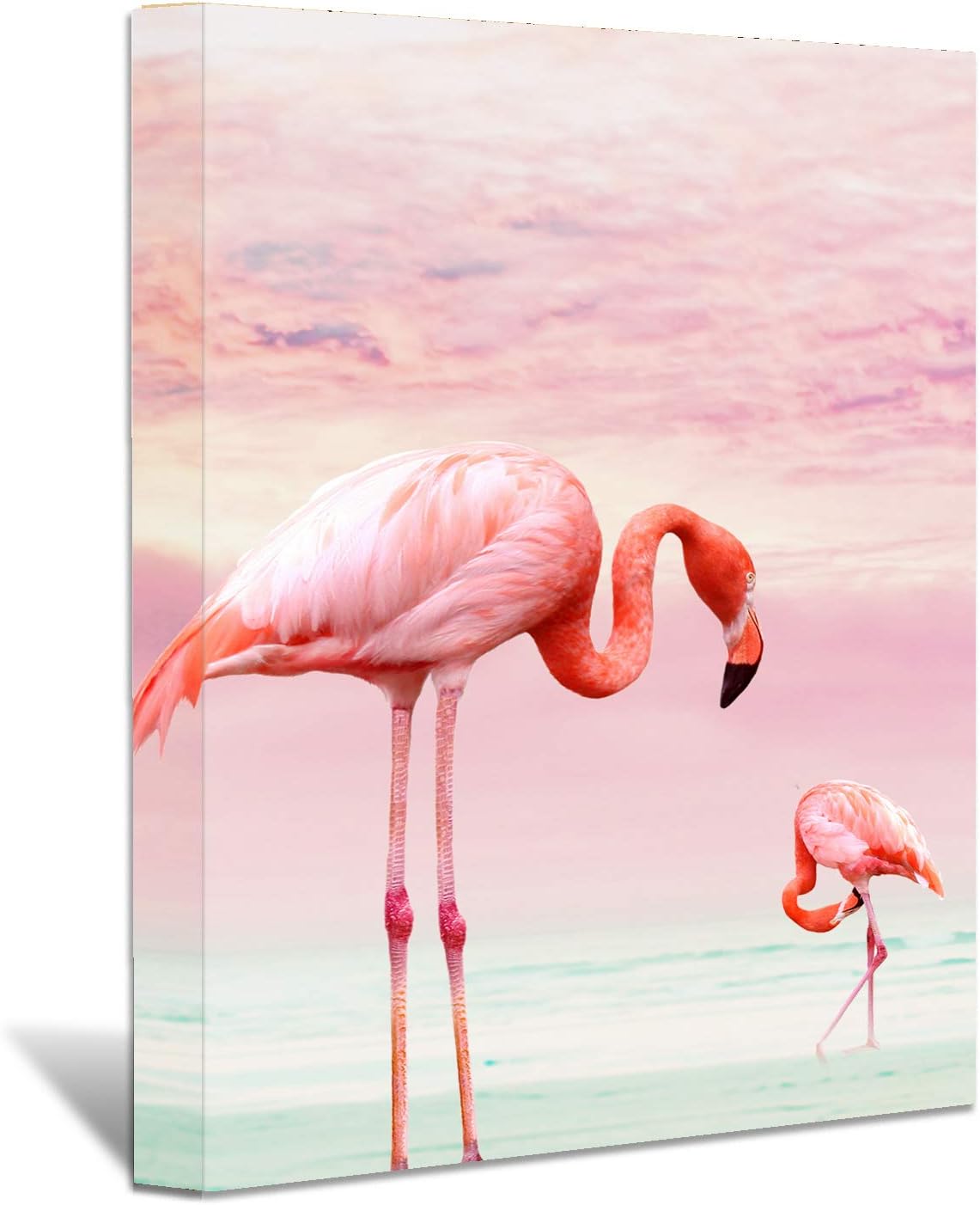 Brusheslife Flamingo Canvas Prints Wall Art - Framed Picture Painting for Home Decoration for Mom and Kids