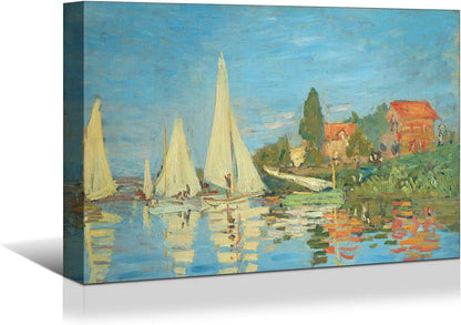 Brusheslife Monet-Inspired Art: Canvas Reproduction of Argenteuil's Regatta