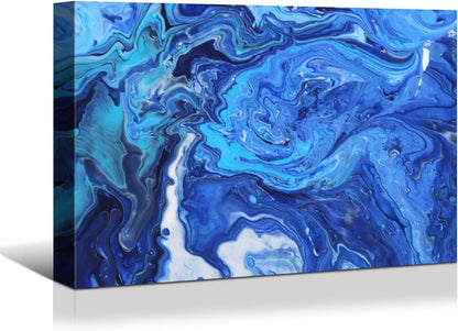 Underwater Elegance by Brusheslife - Goldfish in Blue Ocean Canvas Wall Art for a Splash of Color