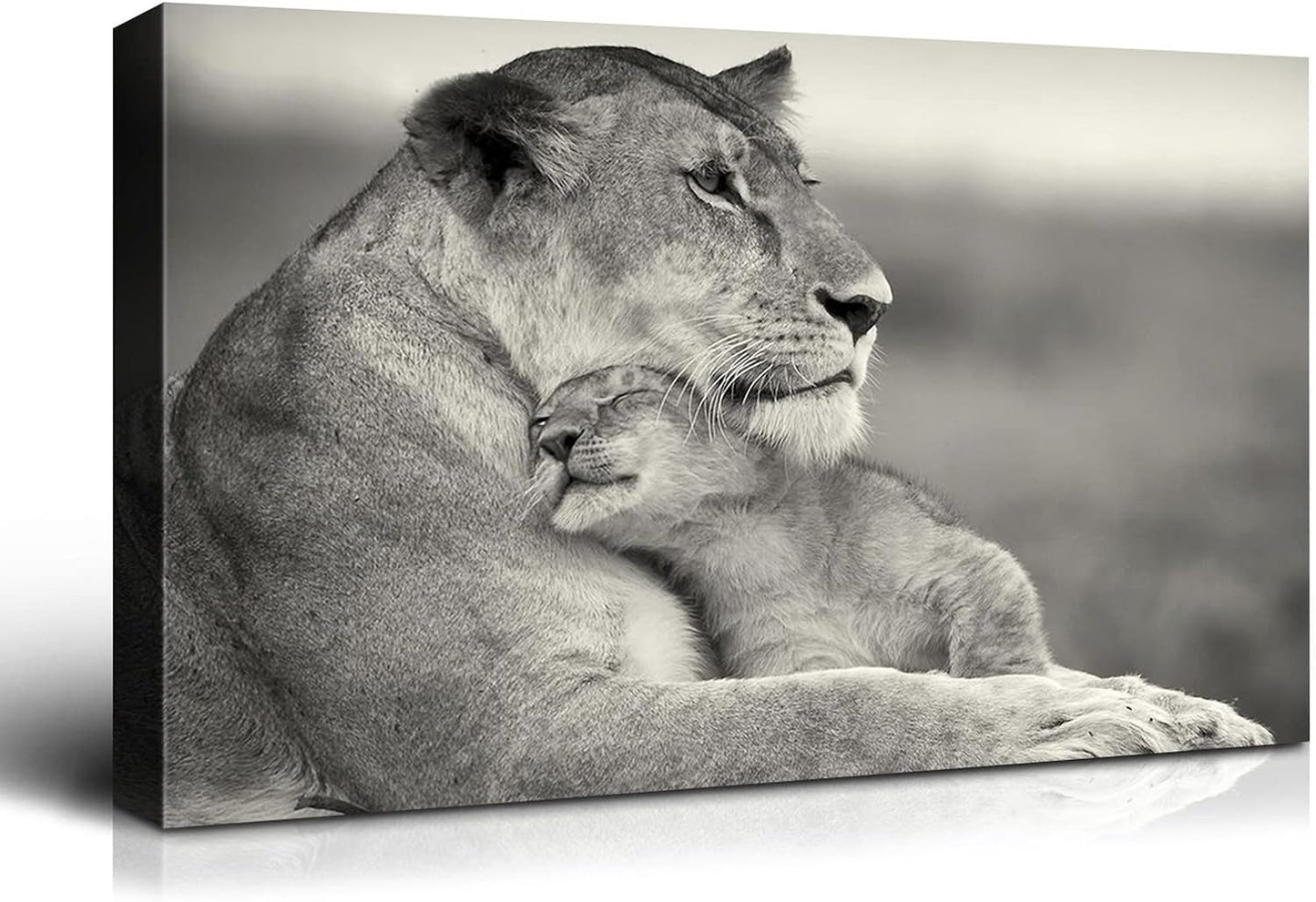 Brusheslife Animal Wall Art: Lion Picture - Stretched Canvas Print for Wall Decoration