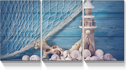 Brusheslife Triptych Canvas Wall Art - Sailboat on the Sea Picture Prints for Home Deco Set