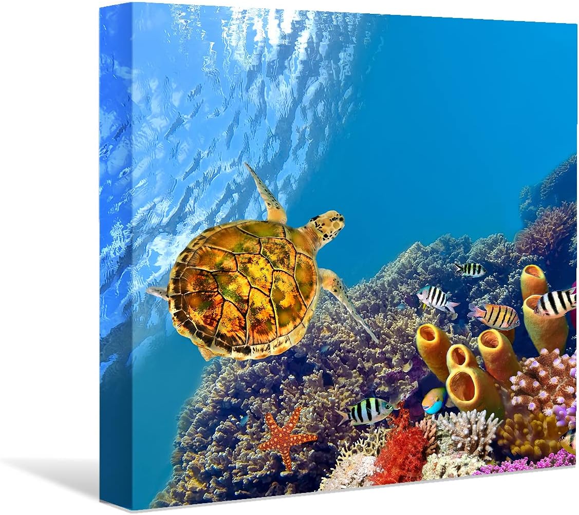 Coral and Fish Canvas: Brusheslife's Colorful Marine Life Wall Art