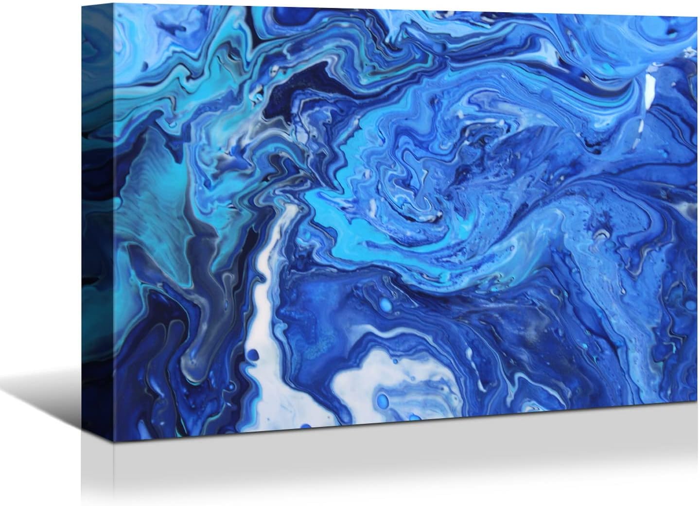 Underwater Elegance by Brusheslife - Goldfish in Blue Ocean Canvas Wall Art for a Splash of Color