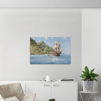 Sailing Ships Canvas Art by Brusheslife - Ocean Themed Wall Decor for Home, Hotel, and Bathroom