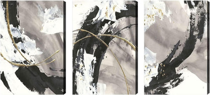 Brusheslife Tropical Wall Art: 3-Panel Abstract Palm Leaf Canvas Set