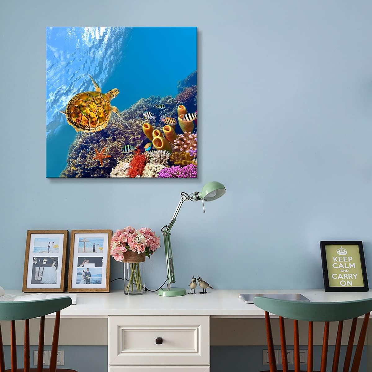 Coral and Fish Canvas: Brusheslife's Colorful Marine Life Wall Art