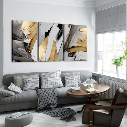 Home Wall Art: Brusheslife's Set of 3 Abstract Canvas Prints