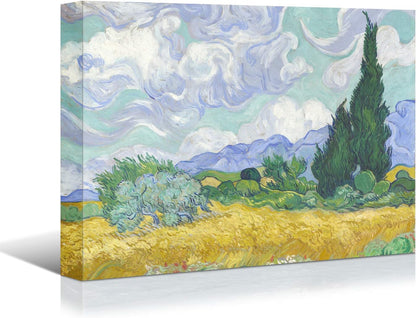 Brusheslife Canvas Art: Van Gogh's Wheat Field on Gallery-Wrapped Canvas