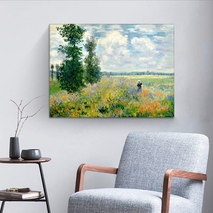 Brusheslife Canvas Art: Monet's Poppy Field of Argenteuil Reproduction