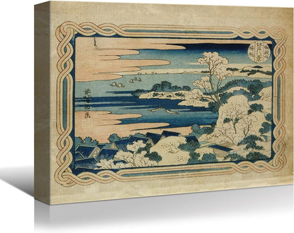 Brusheslife Japanese Art: Hokusai's Eight Views of Edo Gallery-Wrapped Canvas